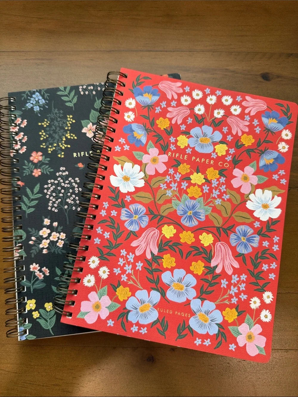 New Rifle Paper Co Floral Spiral Ruled Notebooks Set of 2